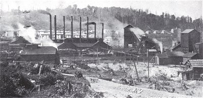 1890s view of coal mining operations of the Davis Coal & Coke Company