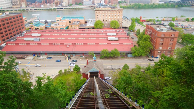 Looking down from the top of the incline.