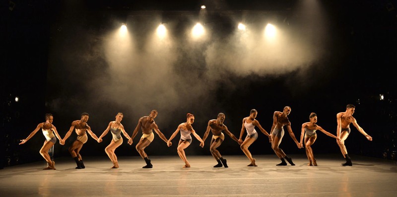 Dancers preform on the center's stage.