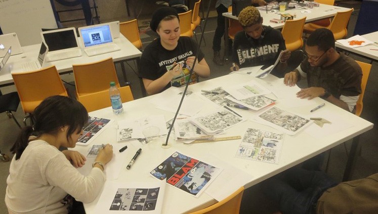 Children taking advantage of one of the ToonSeum's workshops.