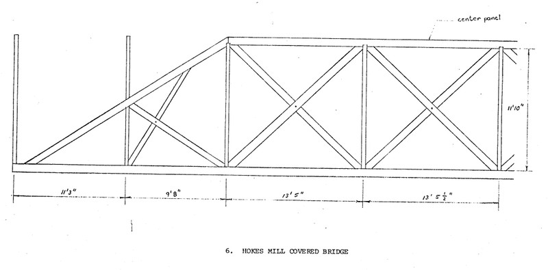 Architectural drawing of the bridge's Long trusses