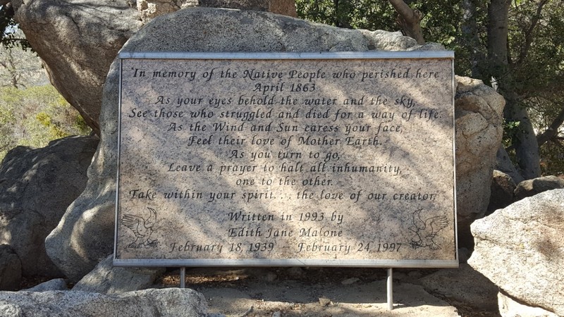 A Memorial Stone recognizing the Keyesville Massacre is located at the Nuui Cuuni Inter-Tribal Cultural Center at 2600 Hwy 155 in Lake Isabella, CA.