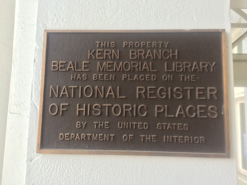 Plate marking Baker Branch Library an official historical place