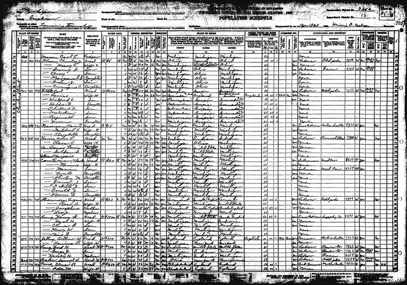 The 1930 census, showing the Little family living at their Charles Street residence after their previous home was set on fire by a white supremacist group