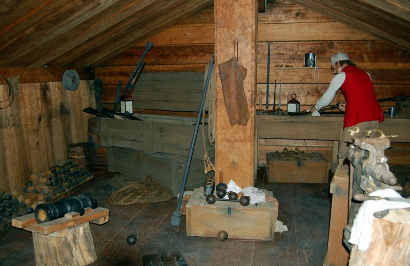 Making munitions within the museum.