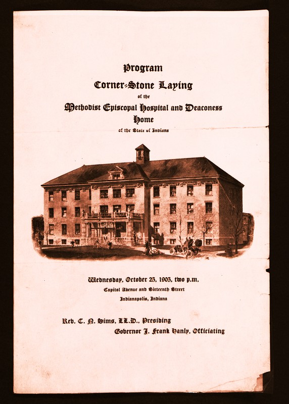 A scan of the front of the program for laying the cornerstone