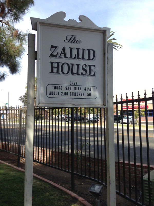 Zalud House Museum sign