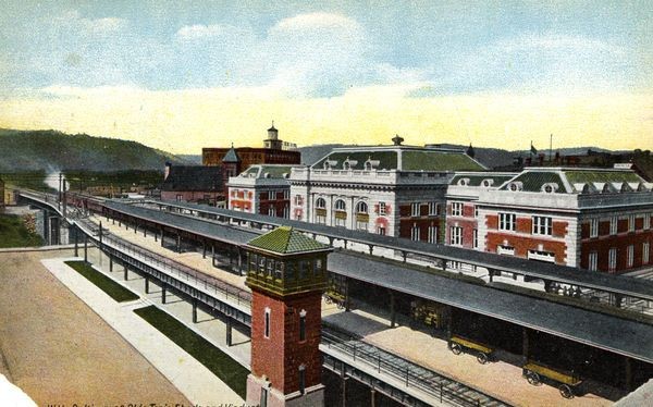 The Wheeling B&O Railroad Passenger Station in its heyday.
