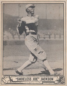 A vintage 1940s baseball card of Joe Jackson.
