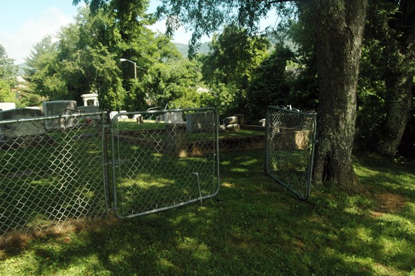 This is a view from the Black section of the cemetery of the gate that one must walk through to get between the two sections of the cemetery. 