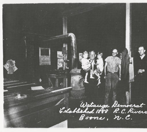 Bob Rivers Sr and Staff at the printing office in 1930