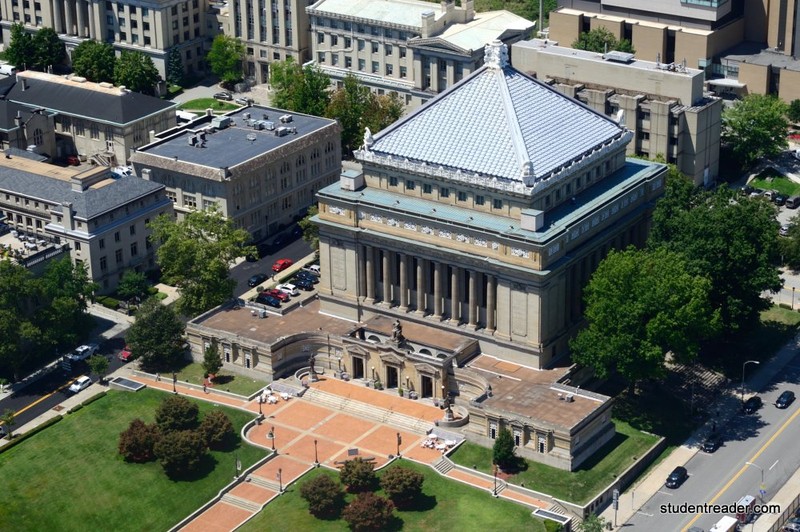 An overhead shot of the hall.