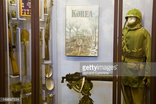Military artifacts from the Korean War.