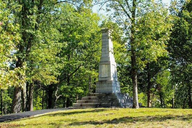 Battle monument in Kings Mountain National Military Park