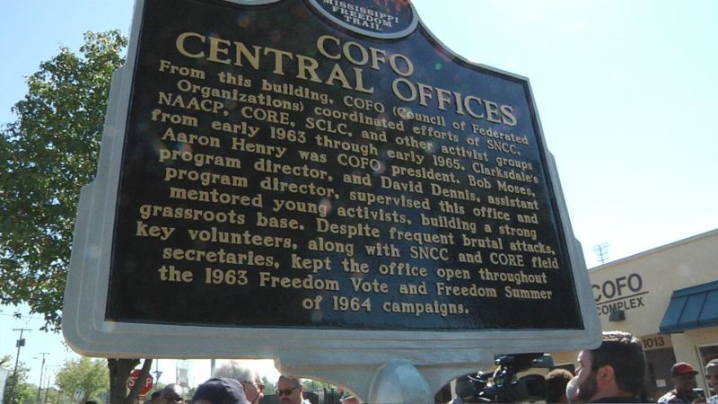 The significance of the COFO office was recognized with this historical marker, located right next to what is now the Fannie Lou Hamer National Institute on Citizenship and Democracy at COFO.