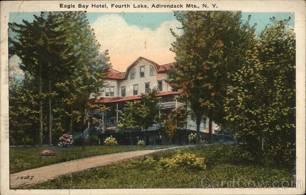 The Eagle Bay Hotel before it burned to the ground in 1944.