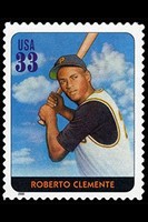 The Roberto Clemente stamp, in the Legends of Baseball series, is part of twenty great players named the "All Century Team." He was selected by fans and special panel to be a part of the team. The stamp was released in 2000 in Atlanta, Georgia.