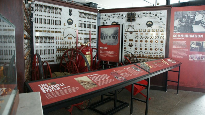 This exhibit reveals the operation of the Gamewell Alarm panel.