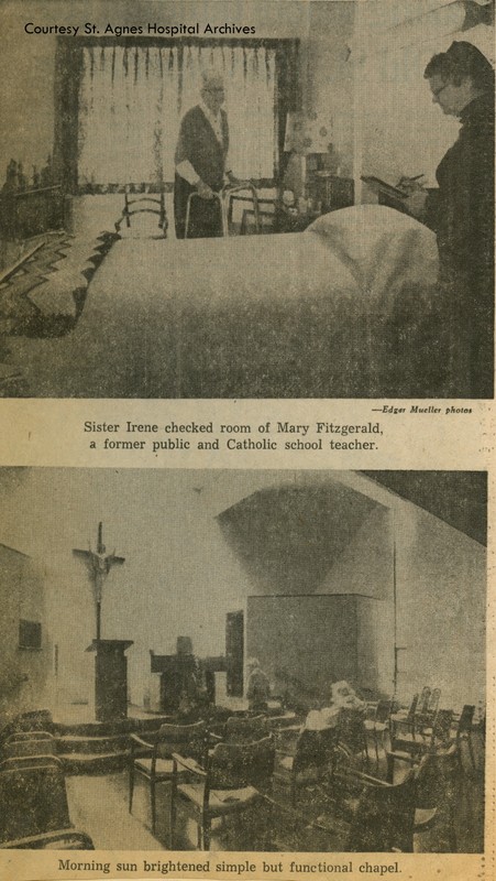 News clipping showing interior of St. Francis Home, 1978.