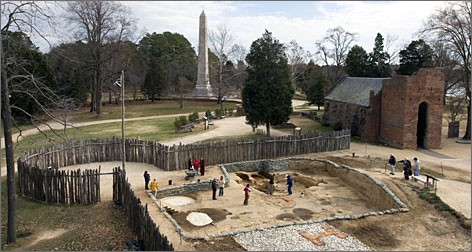 Historic Jamestowne includes a replica of the James Fort, constructed in 1607, as well as numerous preservation and education programs. (Image courtesy of Preservation Virginia; reproduced under Fair Use)