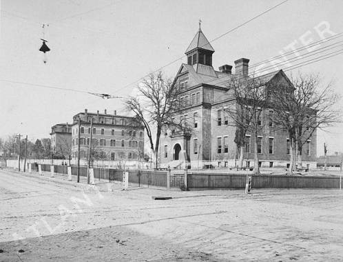 Morris Brown College and Boulevard School at the corner of Boulevard and Houston Street
circa 1895
Kenan Research Center at the Atlanta History Center, Atlanta History Photograph Collection