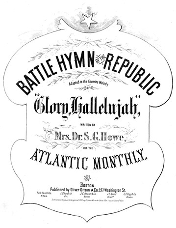 The cover of 1862 sheet music of the "Battle Hymn of the Republic"