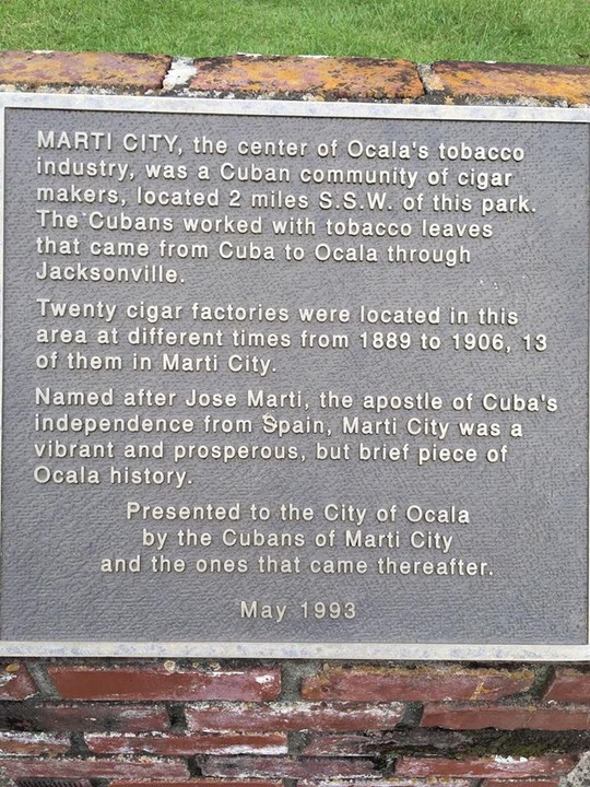 Commemorative Plaque Honoring Marti City Historical Area