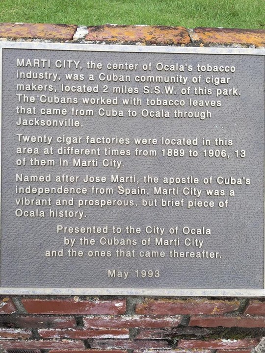 Commemorative Plaque Honoring Marti City Historical Area 