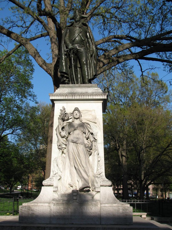 Commodore John Barry, (sculpture). Commissioned 1910, modeled 1911 to 1912, cast 1913, and installed March 26, 1914. Dedicated May 16, 1914.