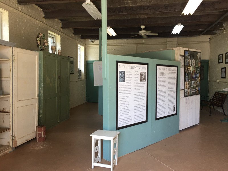 Inside of the old garage. It now houses articles and photos of the Castle.