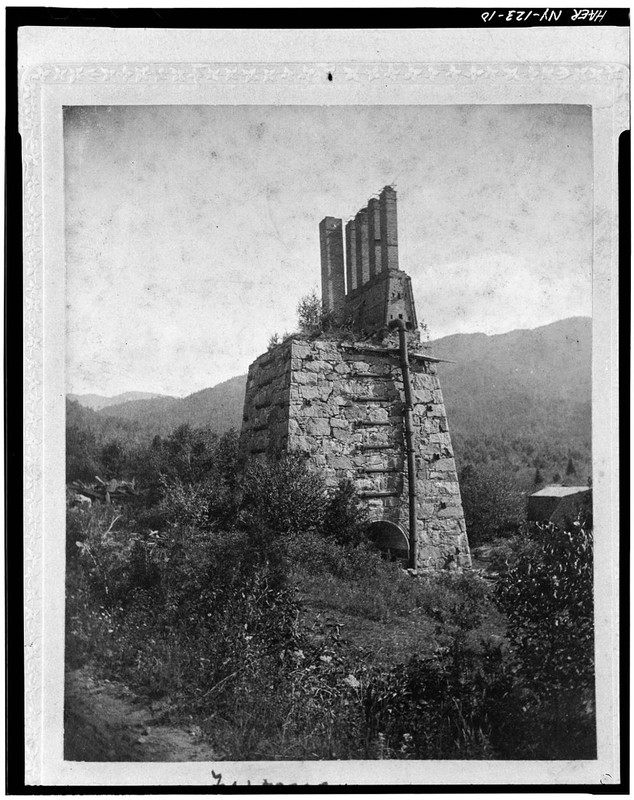 Stack at the 'New' Furnace, Ca. 1900

Photocopied June 1978. STACK AT THE 'NEW' FURNACE, CA. 1900. SOURCE UNKNOWN. OBTAINED FROM TAHAWUS CLUB.
Attributed by unknown employee of the United States Government [Public domain] via Wikimedia Commons