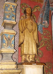 Wooden statue of Saint Kateri Tekakwitha, the first Roman Catholic Native American saint.