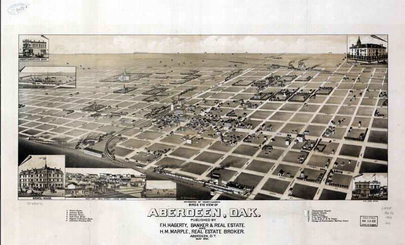 This 1883 map of Aberdeen shows what would become the Hagerty & Lloyd district on the right bottom corner. F.H. Hagerty's name can be seen below the map. 