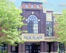 Pack Place includes a theater, cultural center, art museum, and science museum. 