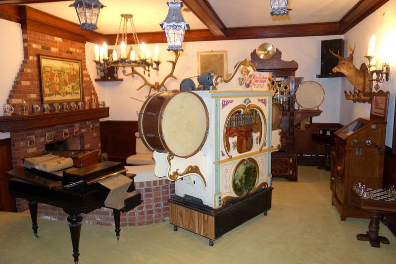 Some of Brown's music machines on display.