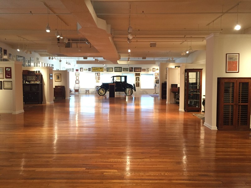 To the right are the galleries of microscopy, ophthalmology, cardiovascular, etc. To the left is the physician's examining room, dentistry and wheelchairs, etc. The car is a completely restored 1926 Ford Model T known as the Doctor's Coupe.