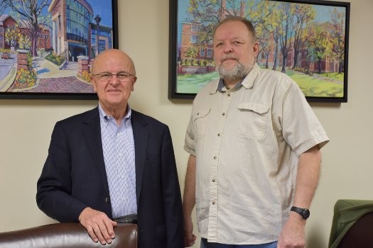 Dr. Touma and museum curator, Ed Dzierzak. Credit: Hannah Swartz