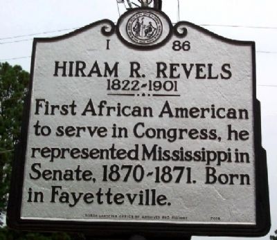 Historical Marker for Hiram Revels.