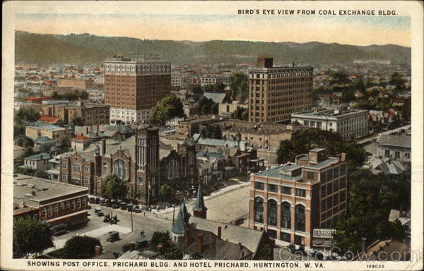 Postcard of the view from the Coal Exchange Building