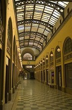 The inside of the renovated Galleria, which retains its glass ceiling and open arcade design. Developers hope the renovated building will become a center of economic development and a desired residential property. 