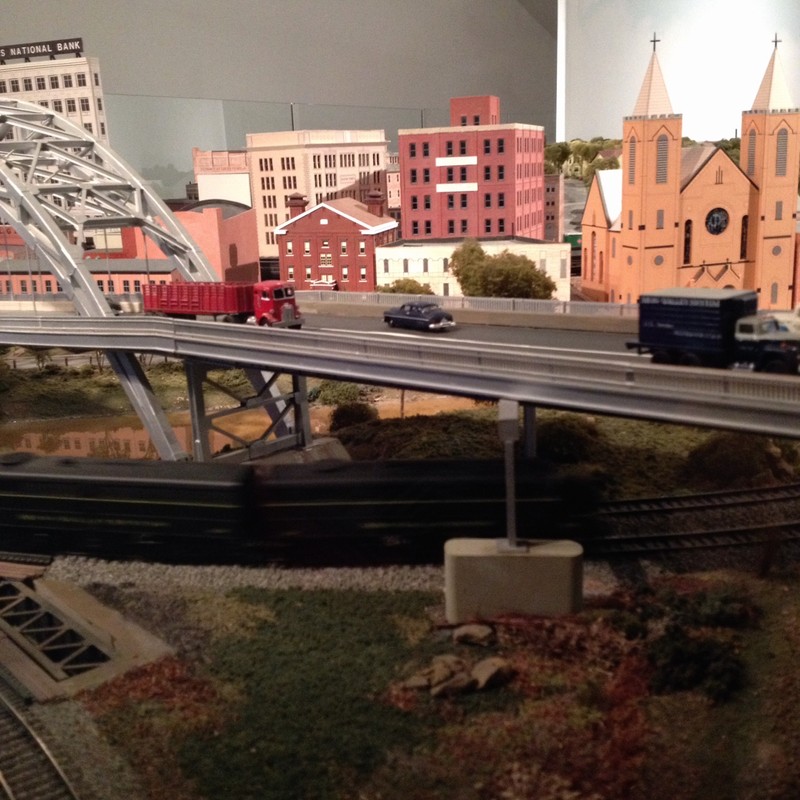 A close-up showing the detail of the models.