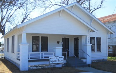 A Texas state historical marker now stands in front of the former residence of Cephas.