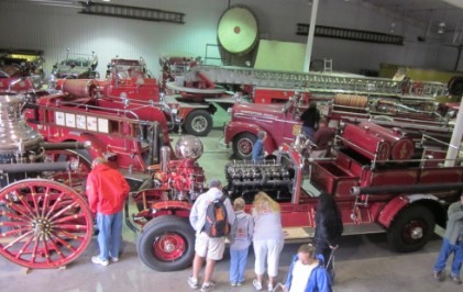 A tour visits the museum
