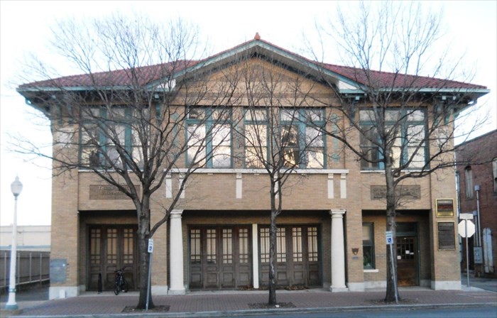 The former city building and fire station now holds a recording studio operated by Texas State.