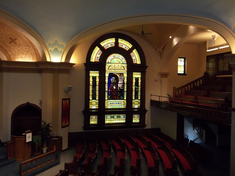 One of the original stained glass windows