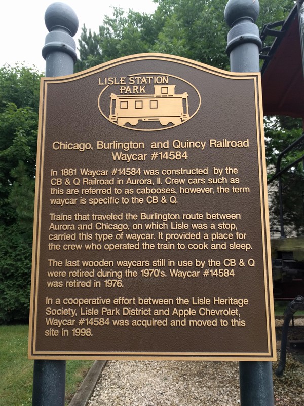 MLSP plaque about this caboose car