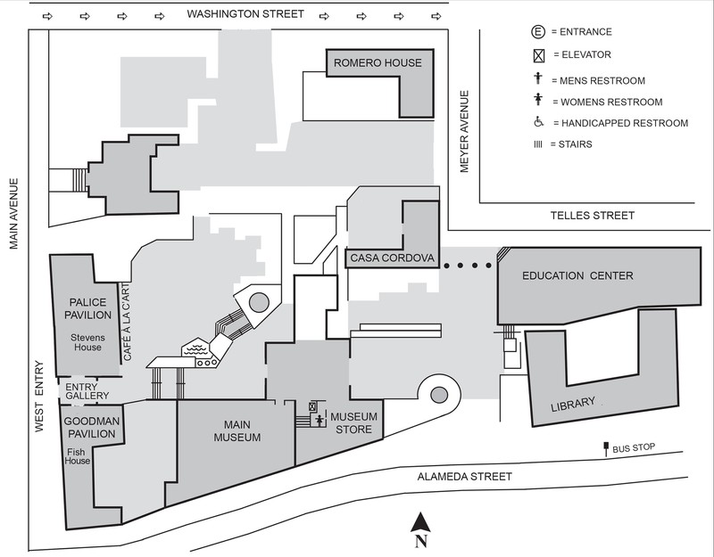 Map of Historic Block.  
The unlabeled building in the upper left is the J. Knox Corbett House.