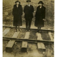 Undated Photograph of Students Standing on Railroad Tracks in Boone, NC
