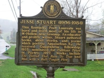 Jesse Stuart Historical Marker (Up Close)