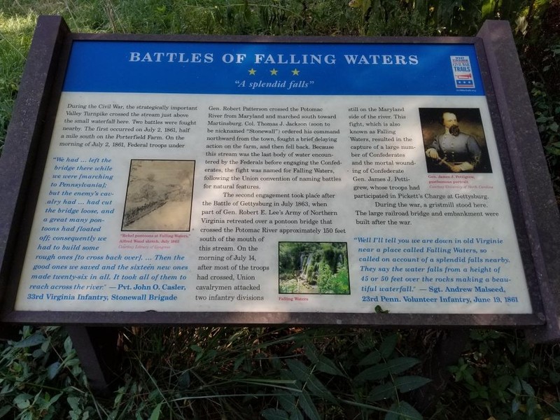 On top of the waterfall near the stream is the "A Splendid Falls" marker